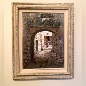 Original Oil Painting  in Santorini , Greece 1993